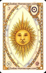 The sun astrological Lenormand Tarot